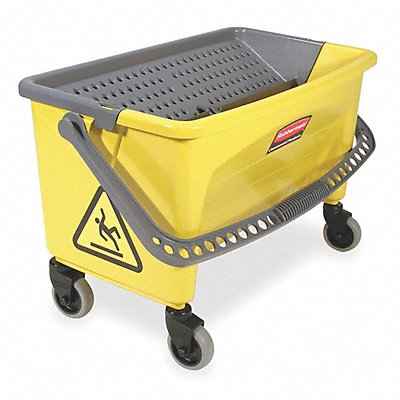 Yellow and Black Polypropylene Mop Bucket and Wringer 7 gal.