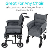 FULL WHEELCHAIR CUSHION, FIBERFILL, VELVET, GRAY - CSH1076