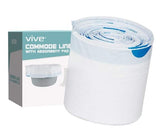 COMMODE LINERS W/ABSORBENT PADS, UNIVERSAL SIZE 48 PACK - LVA1077PK48