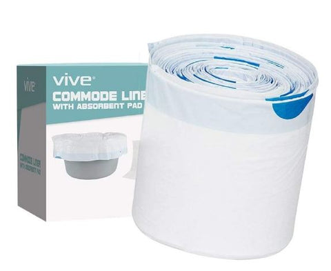 COMMODE LINERS W/ABSORBENT PADS, UNIVERSAL SIZE 48 PACK - LVA1077PK48