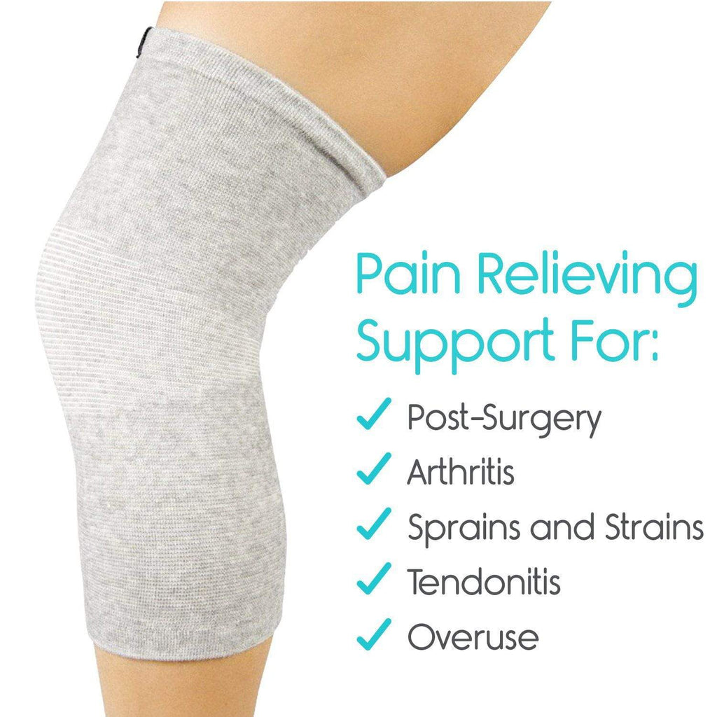 KNEE SLEEVES, BAMBOO/CHARCOAL, 1 PAIR, SMALL, BLACK Medute