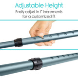 FOREARM CRUTCHES, 31"-40" AT HANDGRIP, MOLDED ARM CUFF, LIGHTWEIGHT ALUMINUM, BLACK - MOB1014BLK