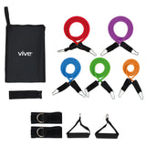 TUBE RESISTANCE BANDS, METAL CLIPS, HANDLES/LOOPS, DOOR ANCHOR, 11 PC - RHB1029
