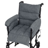 FULL WHEELCHAIR CUSHION, FIBERFILL, VELVET, GRAY - CSH1076