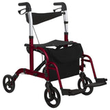 WHEELCHAIR ROLLATOR HYBRID, ALUMINUM, BLUE, 300LBS