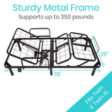 ELECTRIC BED FRAME, DUAL MOTORS, WIRELESS REMOTE, USB PORTS, TWIN - LVA2043TWN